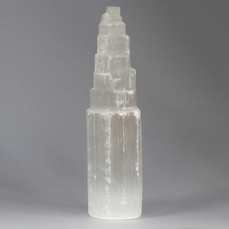 Torre in selenite naturale - 20 cm-TORRI DI SELENITE-HOSTENATURA