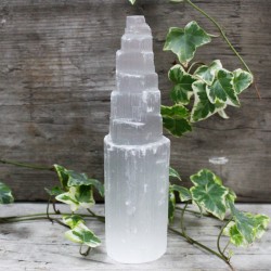 Torre in selenite naturale - 20 cm