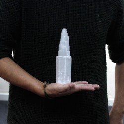 Torre in selenite naturale - 20 cm