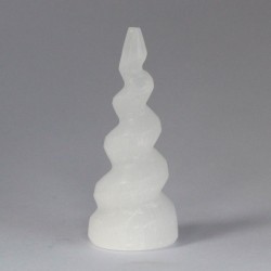 Selenite Spiral Unicorn Horn Dorrea - 10 cm