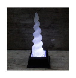 Torre de Cuerno de Unicornio Espiral de Selenita - 15 cm