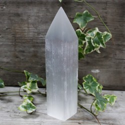 Selenite Pencil Tip Tower - 20 cm