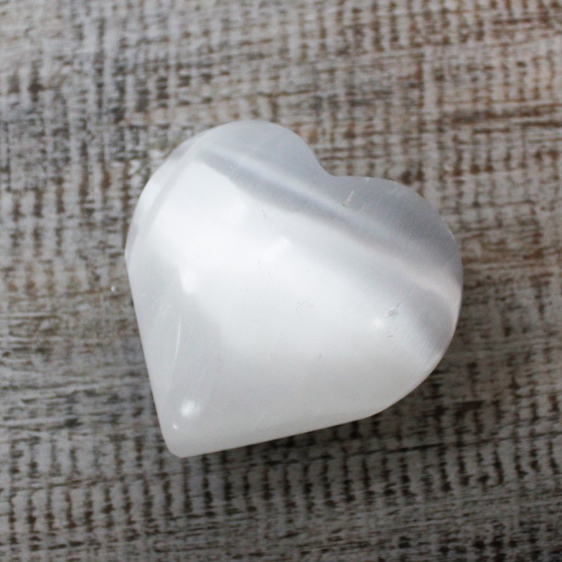 Cuore di selenite - 5-6 cm-BACCHETTE DI SELENITE-HOSTENATURA