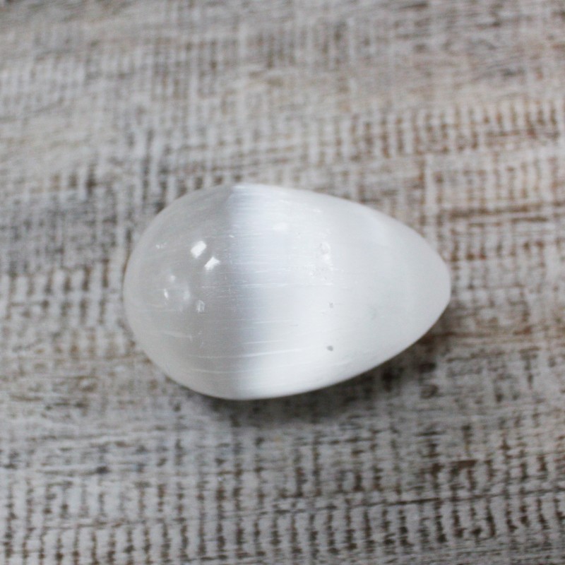 Uovo di selenite - 5 - 6 cm-BACCHETTE DI SELENITE-HOSTENATURA