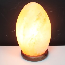 Egg Salt Lampe - Sockel aus Holz