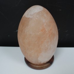 Egg Salt Lampe - Sockel aus Holz