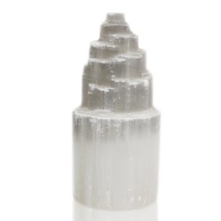 Candeeiro Torre Selenite Natural - 20cm