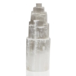 Candeeiro Torre Selenite Natural - 25cm