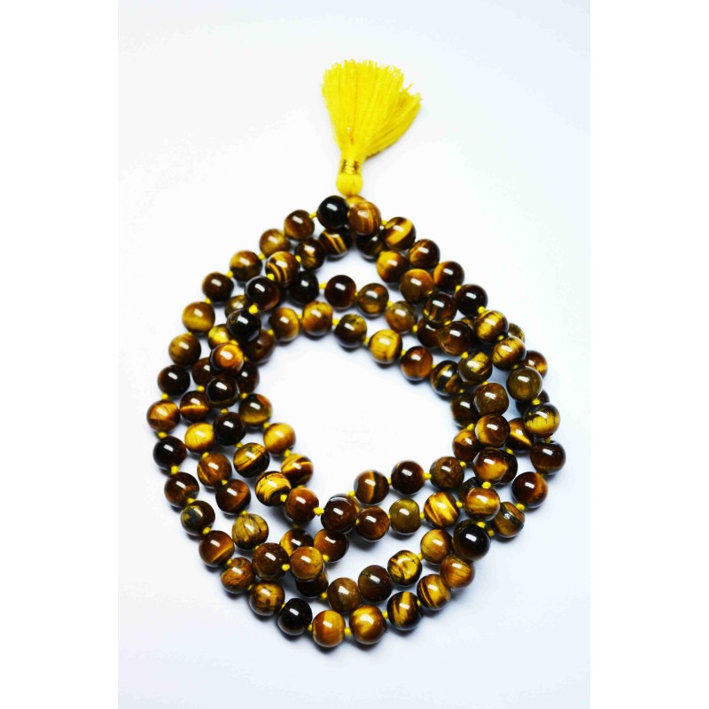 108 Japamala - Tiger's Eye-JAPAMALAS WITH NATURAL STONES-HOSTENATURA