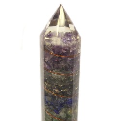 Orgonite-Acqua- 15 cm scolpita con Rame e Gemme