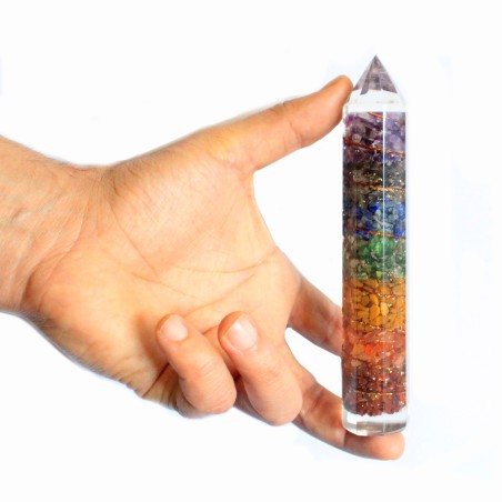 Orgonit-Woda - 15 cm wyrzeźbiona w miedzi i klejnotach