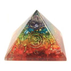 Piramide di Orgonite Lrg 70mm - Gemme dei Chakra