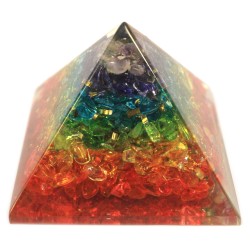 Piramide di Orgonite Lrg 70mm - Gemme dei Chakra