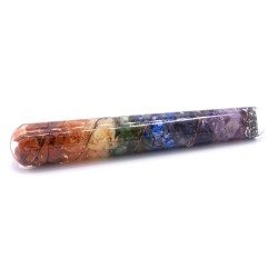 Chakra Orgonite and Copper Healing Wand - 140 x 30 mm