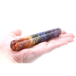 Chakra Orgonite and Copper Healing Wand - 140 x 30 mm