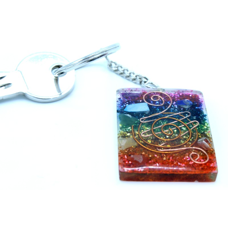 Orgonite Power Keychain - Home Protect Copper and Chakra-ORGONITOA-HOSTENATURA