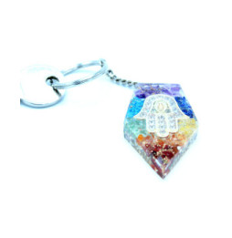 Llavero de poder de orgonita - Piedras Preciosas Chakra Hamsa