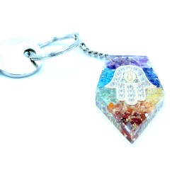 Orgonite Power Keychain - Hamsa Chakra Gemstones