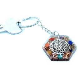 Orgonite Power Keychain - Octogon Flower of Life