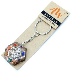 Orgonite Power Keychain - Octogon Flower of Life