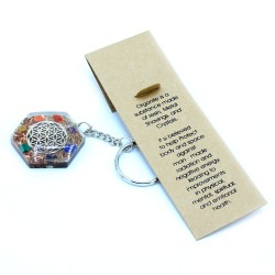 Orgonite Power Keychain - Octogon Flower of Life