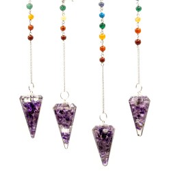 Orgonite Power Chakra Pendulum - Amethyst