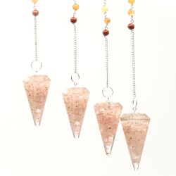 Power Chakra Orgonite Pendulum - Rose Quartz