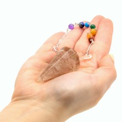 Pendule Power Chakra Orgonite - Quartz Rose