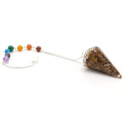 Orgonite Power Chakra Pendulum - Ochi de tigru