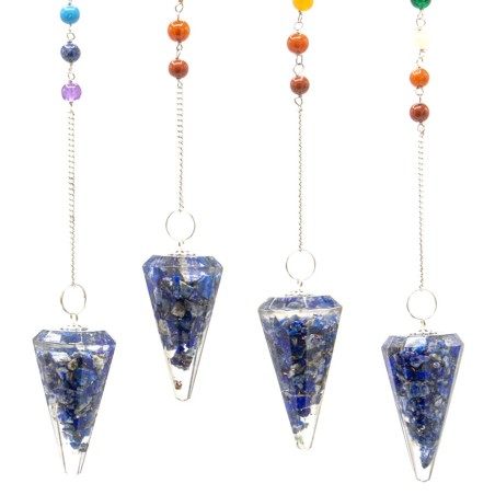 Péndulo de chakra de poder de orgonita - Lapis
