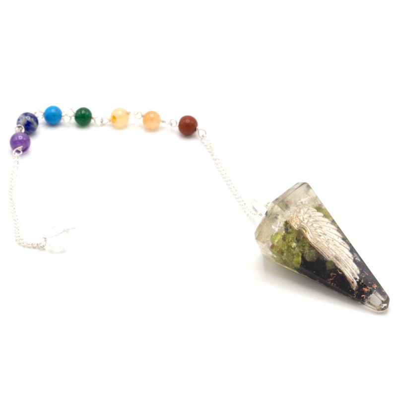 Orgonite Power Chakra Pendulum - Aingeruaren hegala-ORGONITOA-HOSTENATURA