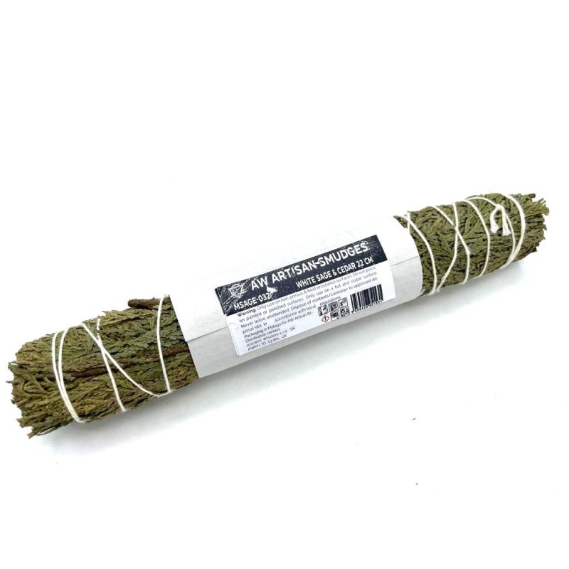 Grass Bundle - White Sage and Cedar 22 cm-HERBAL STICKS-HOSTENATURA