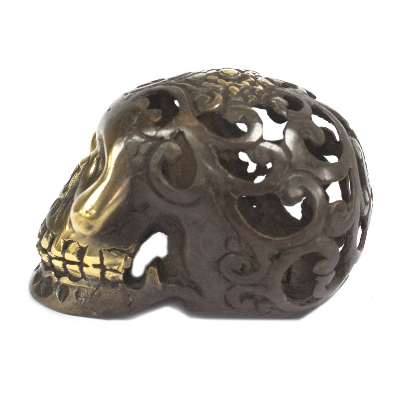 Calavera vintage de llautó - Med-FIGURITES FENGSHUI DE LLAUTÓ-HOSTENATURA