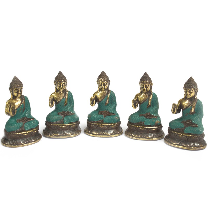 Mini Bouddha assis avec la main en l’air-FIGURINES FENGSHUI EN LAITON-HOSTENATURA