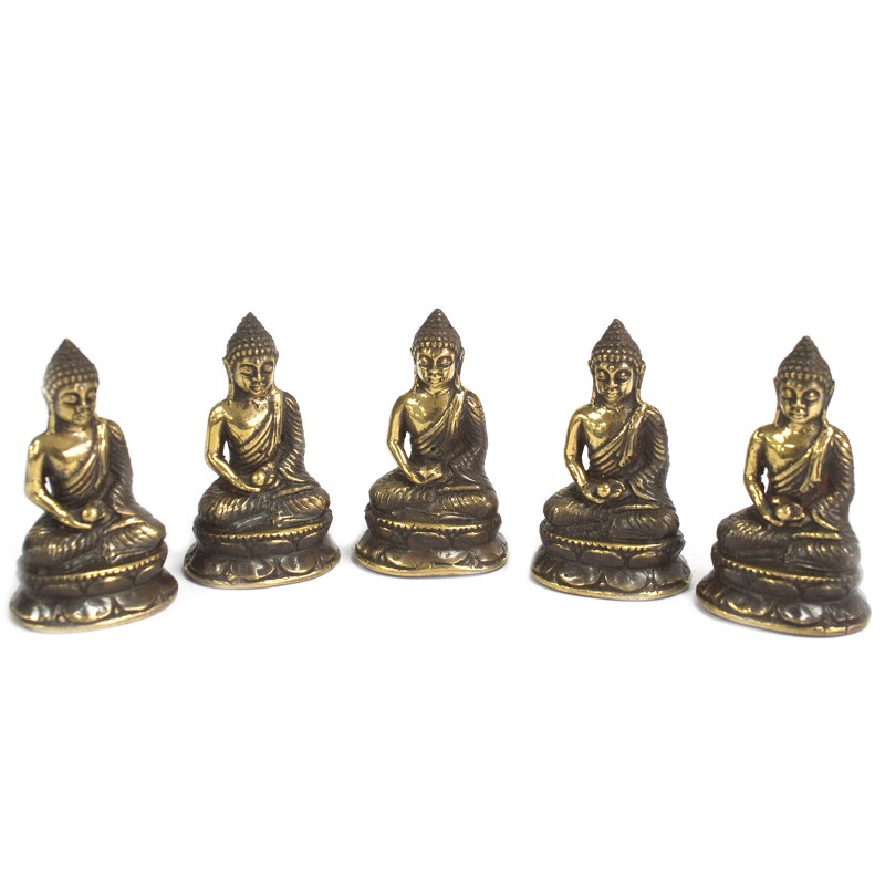 Mini Bouddha assis en train de méditer-FIGURINES FENGSHUI EN LAITON-HOSTENATURA