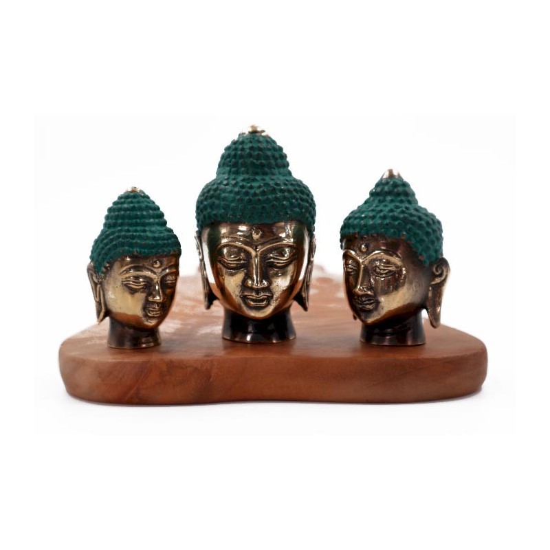 3er-Set - Buddha Köpfe (verschiedene Größen)-FENGSHUI-FIGUREN AUS MESSING-HOSTENATURA