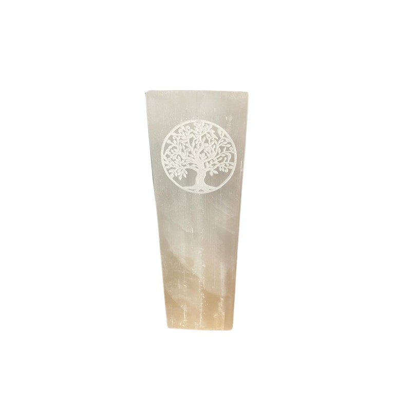 Candeeiro Bloco Selenite 25cm - Árvore da Vida-LÂMPADA DE SELENITE-HOSTENATURA