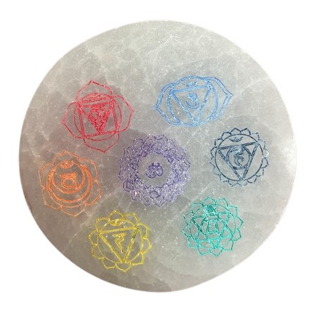 Kleine oplaadplaat 8cm - Chakra Design - kleur