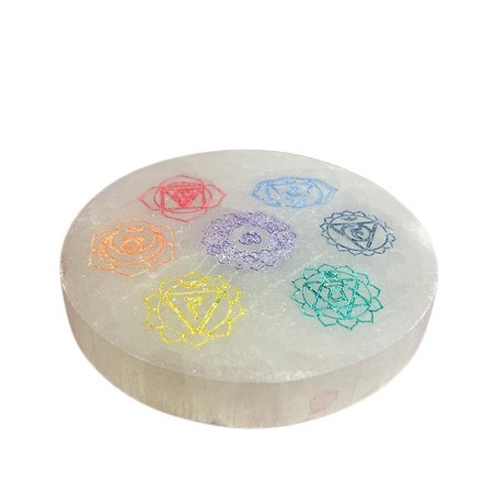 Kleine oplaadplaat 8cm - Chakra Design - kleur