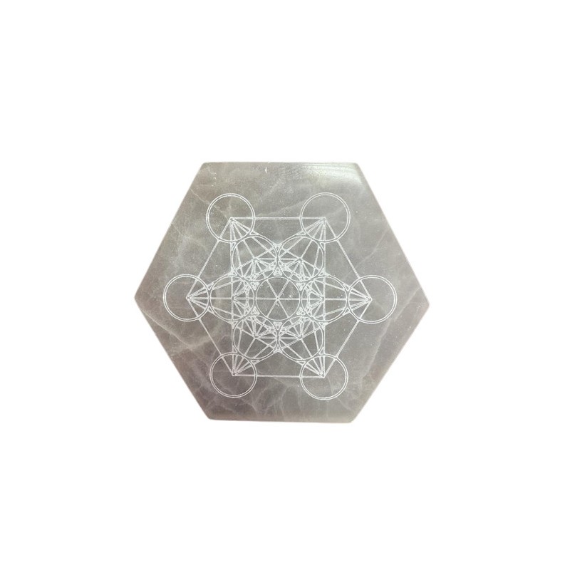 Placa de carga hexagonal 18 cm - Dirección e decisión-PLATOS DE SELENITA-HOSTENATURA