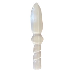 Coitelo ritual de selenite Lrg - espiral (25 cm)