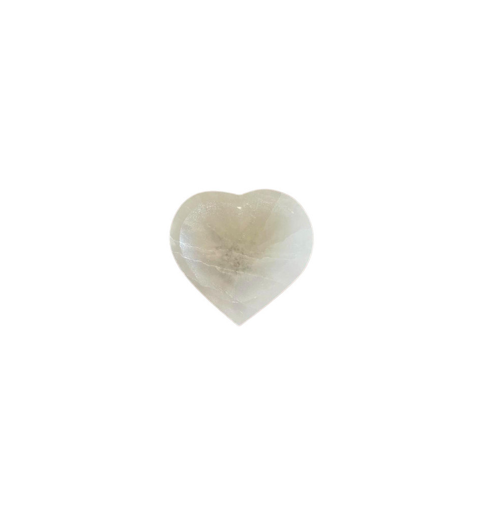 Cuenco de corazón de selenita - 10cm