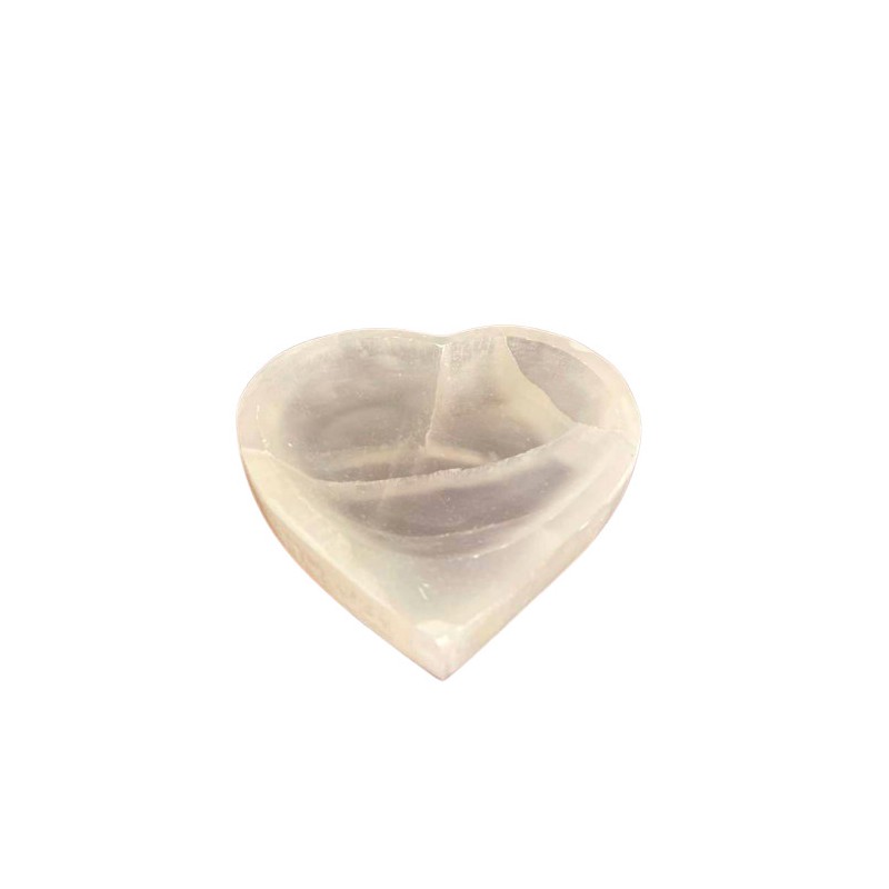 Bol de corazón de selenita - 15 cm-COLORES DE SELENITE-HOSTENATURA