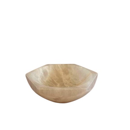 Hexagonal selenite bowl - 15cm