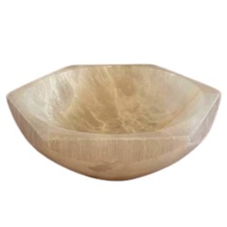 Hexagonal selenite bowl - 15cm