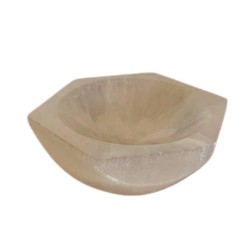 Hexagonal selenite bowl - 10cm