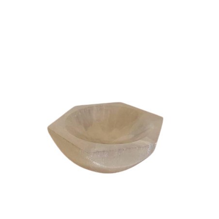 Tigela hexagonal de selenita - 6cm