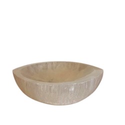 Selenite eye-shaped bowl - 15cm