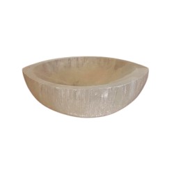 Selenite eye-shaped bowl - 15cm