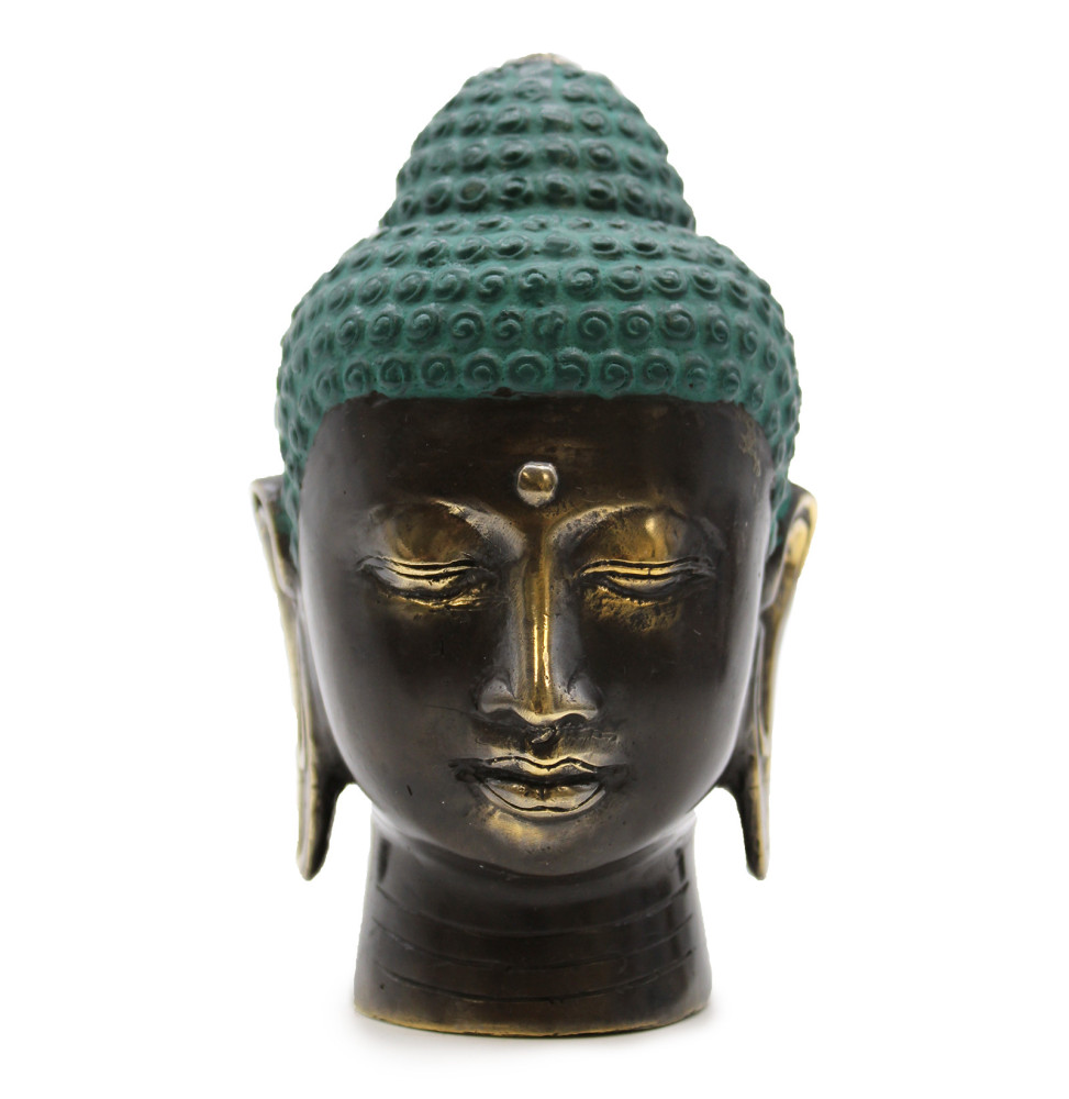 Large Antique Brass Buddha Head